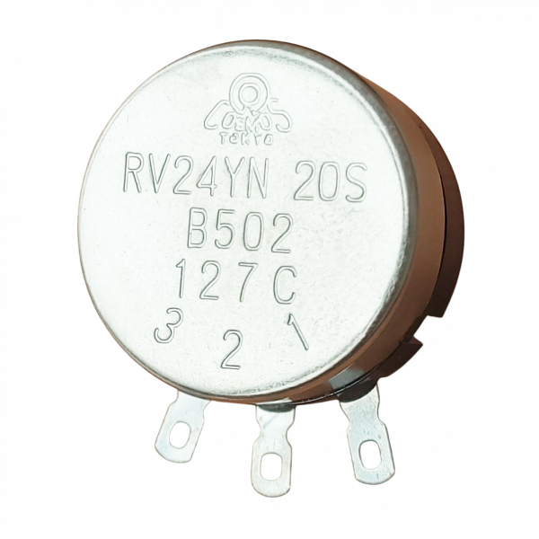 Потенциометр (резистор переменный) RV24YN 20S B502 127C, THT 5 кОм